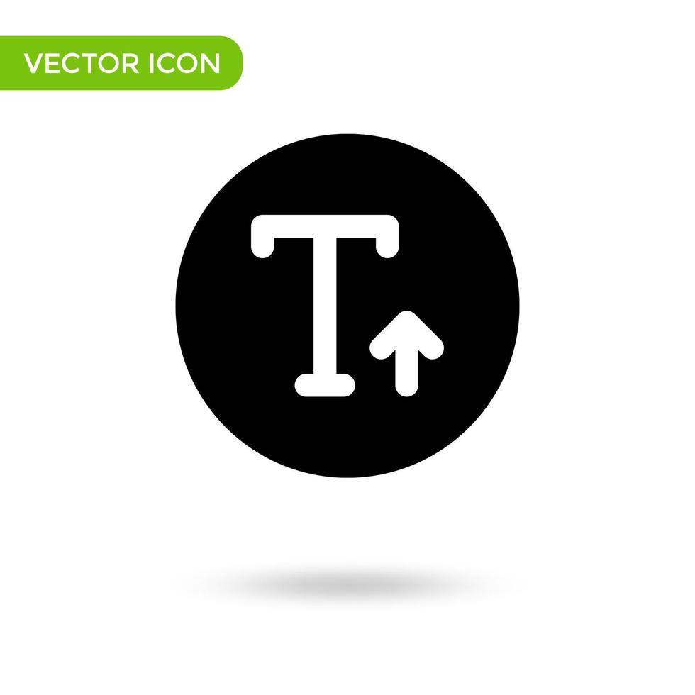 icône de redimensionnement du texte lettre t. icône minimale et créative isolée sur fond blanc. marque de symbole d'illustration vectorielle vecteur