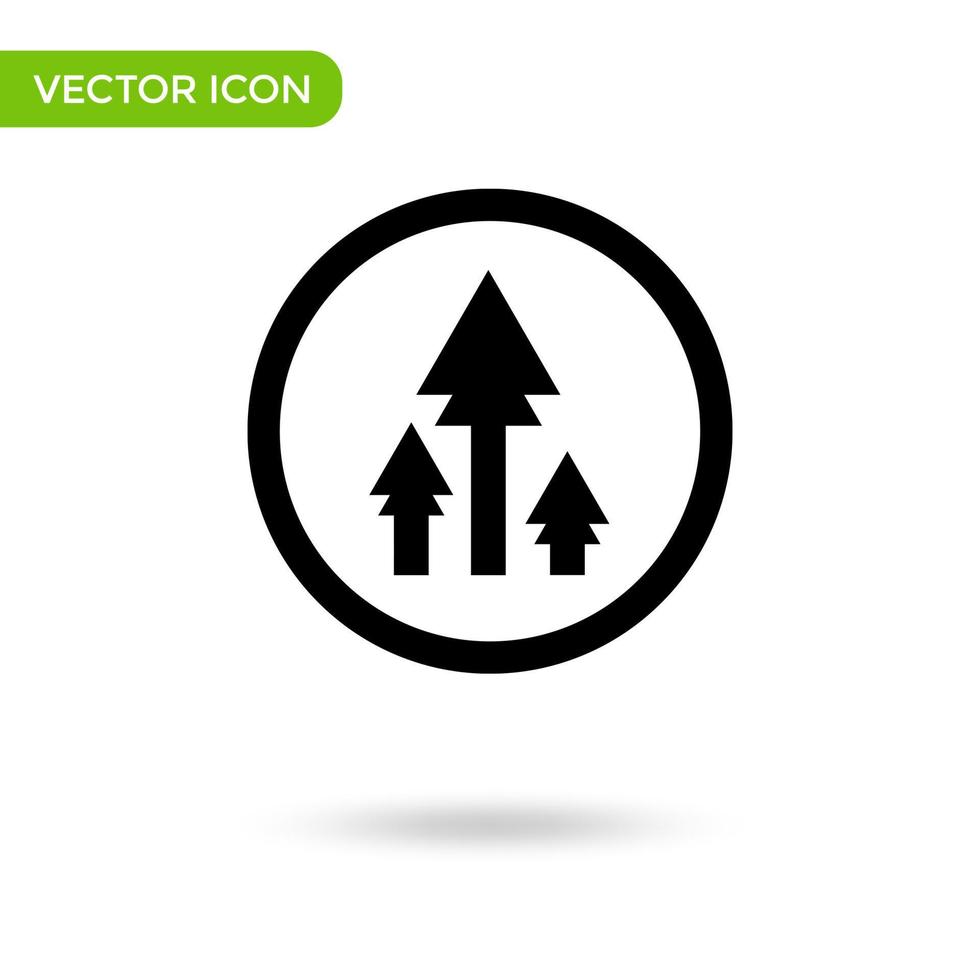 icône supérieure à trois flèches. icône minimale et créative isolée sur fond blanc. marque de symbole d'illustration vectorielle vecteur