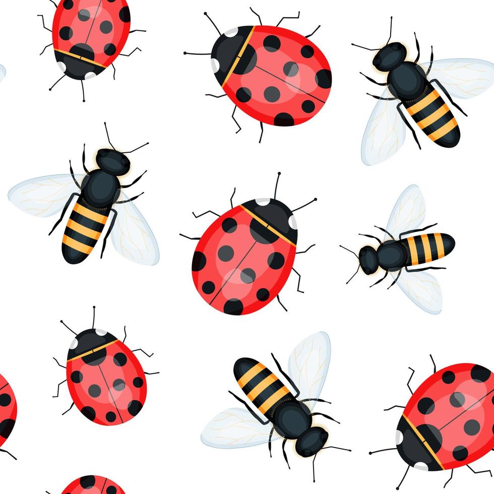 modèle sans couture de coccinelle vecteur