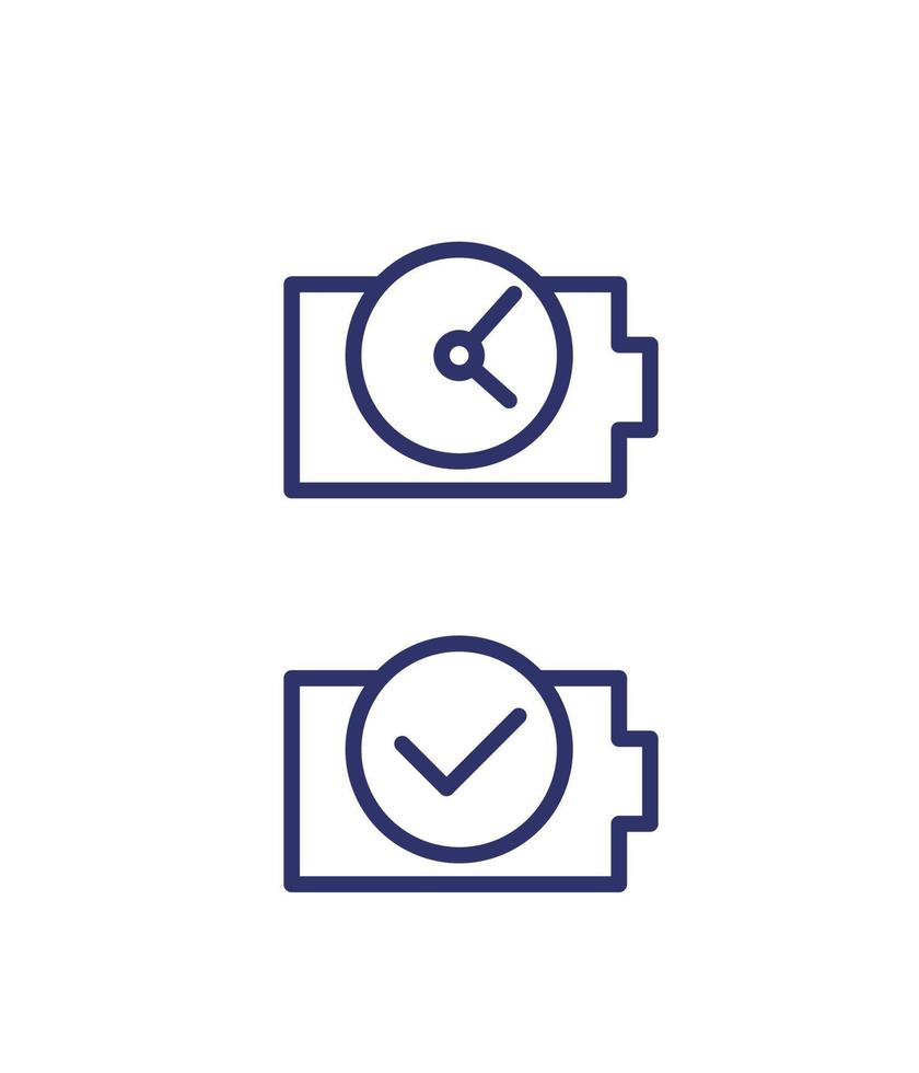 icônes de ligne de temps de charge de la batterie vecteur