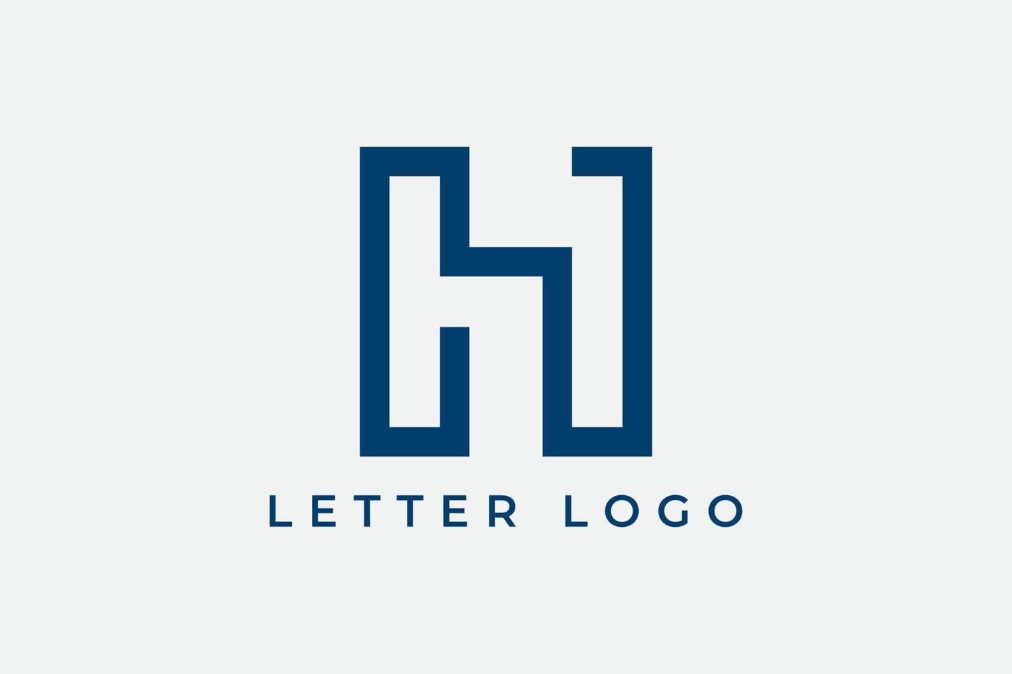 logo de la lettre initiale h simple ligne vecteur