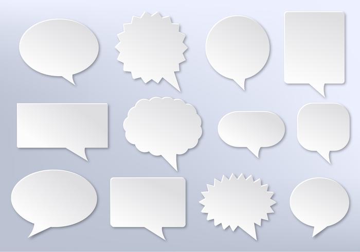 Imessage vectoriel gratuit, bulles de communication blanches