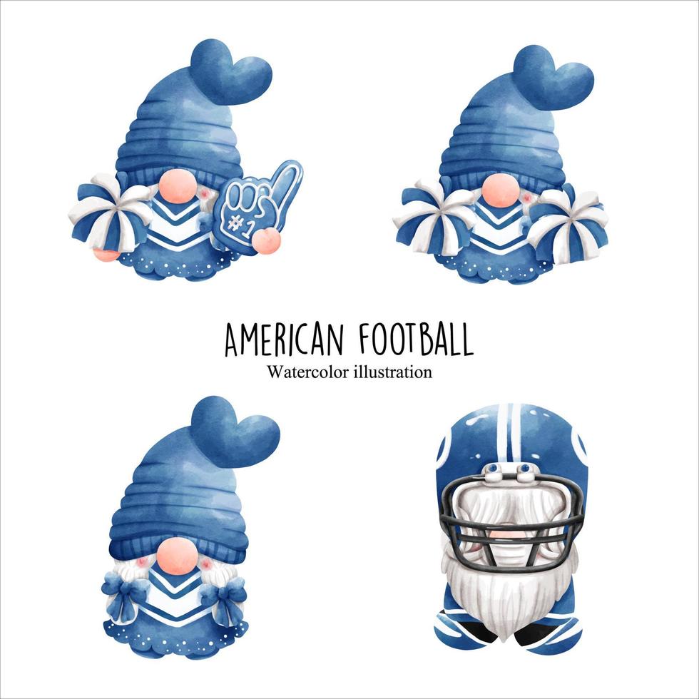 gnome de football américain, illustration vectorielle vecteur