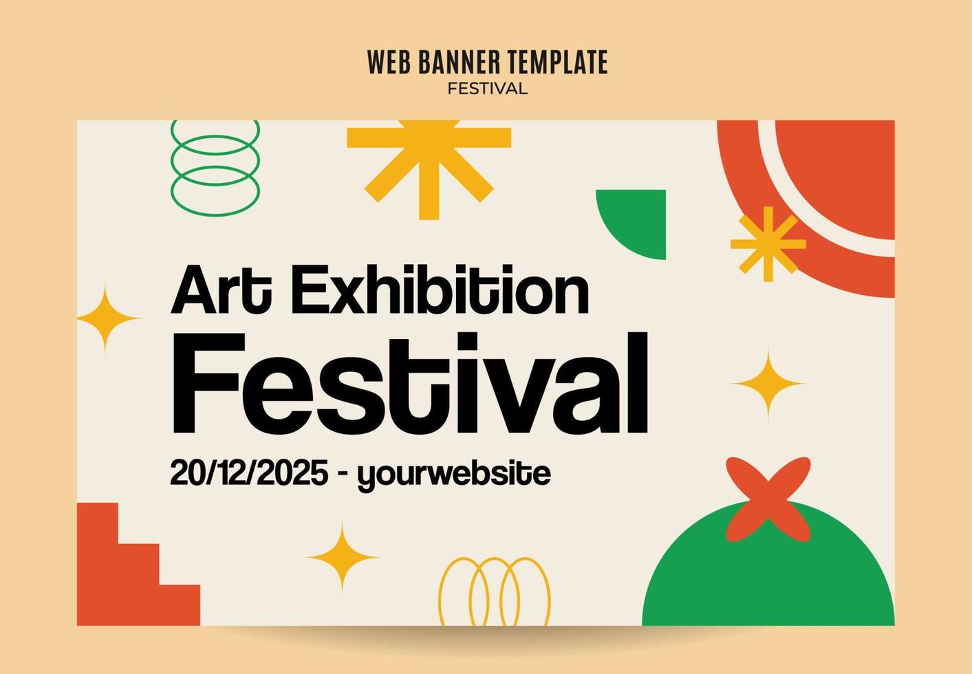 bannière web du festival pour l'affiche, la bannière, l'espace et l'arrière-plan des médias sociaux vecteur