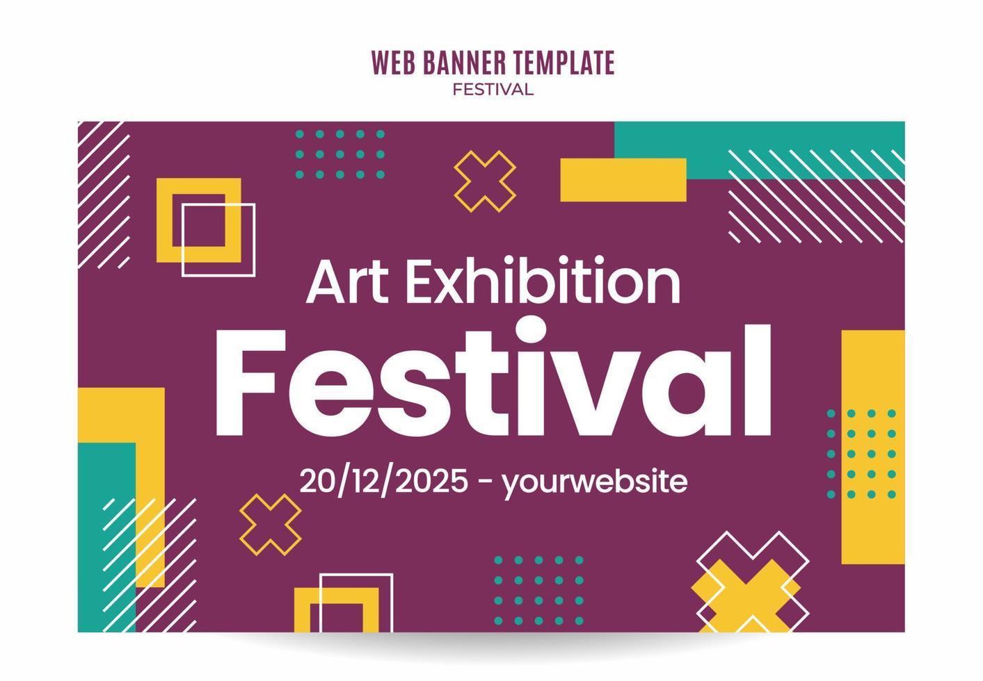 bannière web du festival pour l'affiche, la bannière, l'espace et l'arrière-plan des médias sociaux vecteur