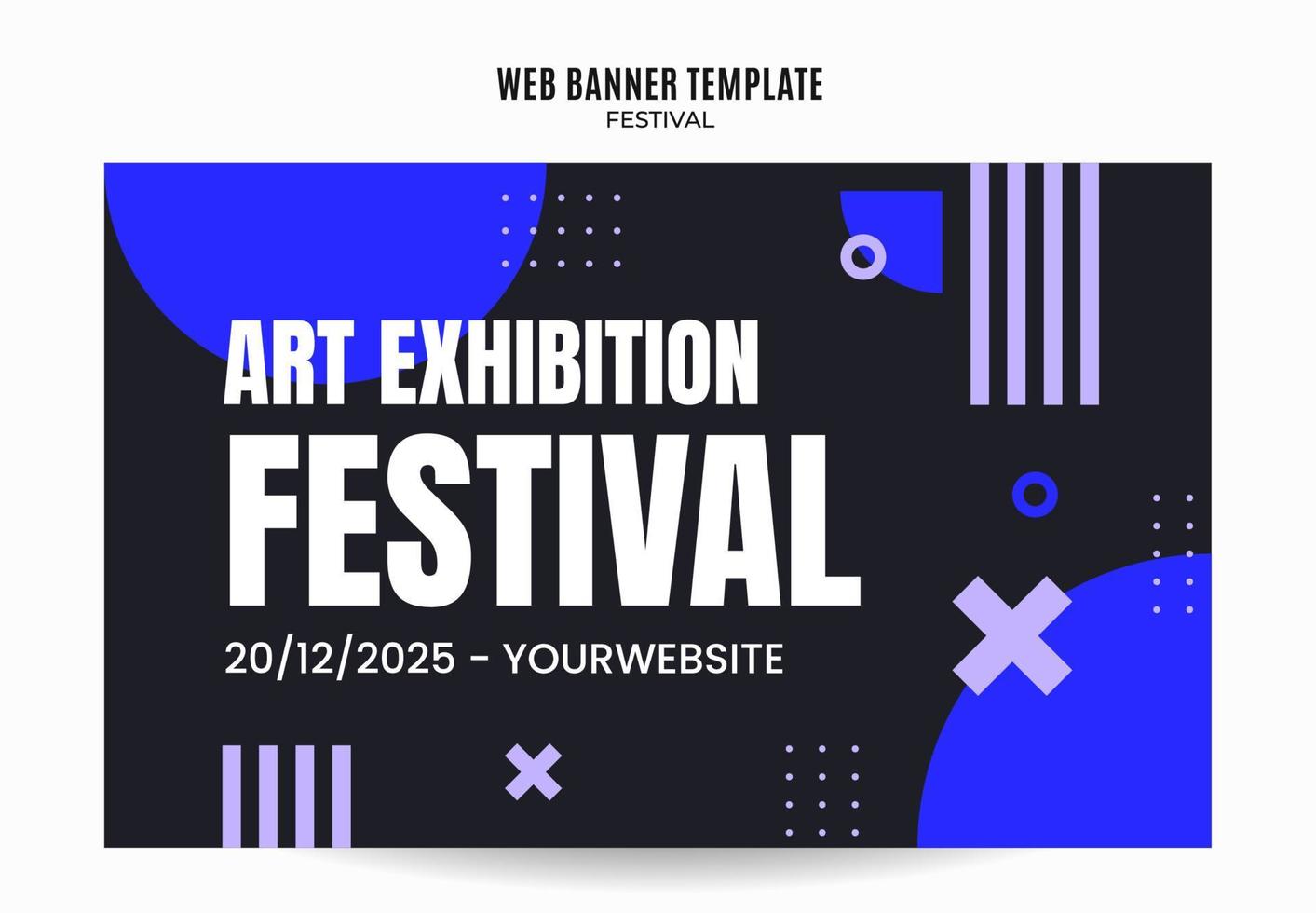 bannière web du festival pour l'affiche, la bannière, l'espace et l'arrière-plan des médias sociaux vecteur