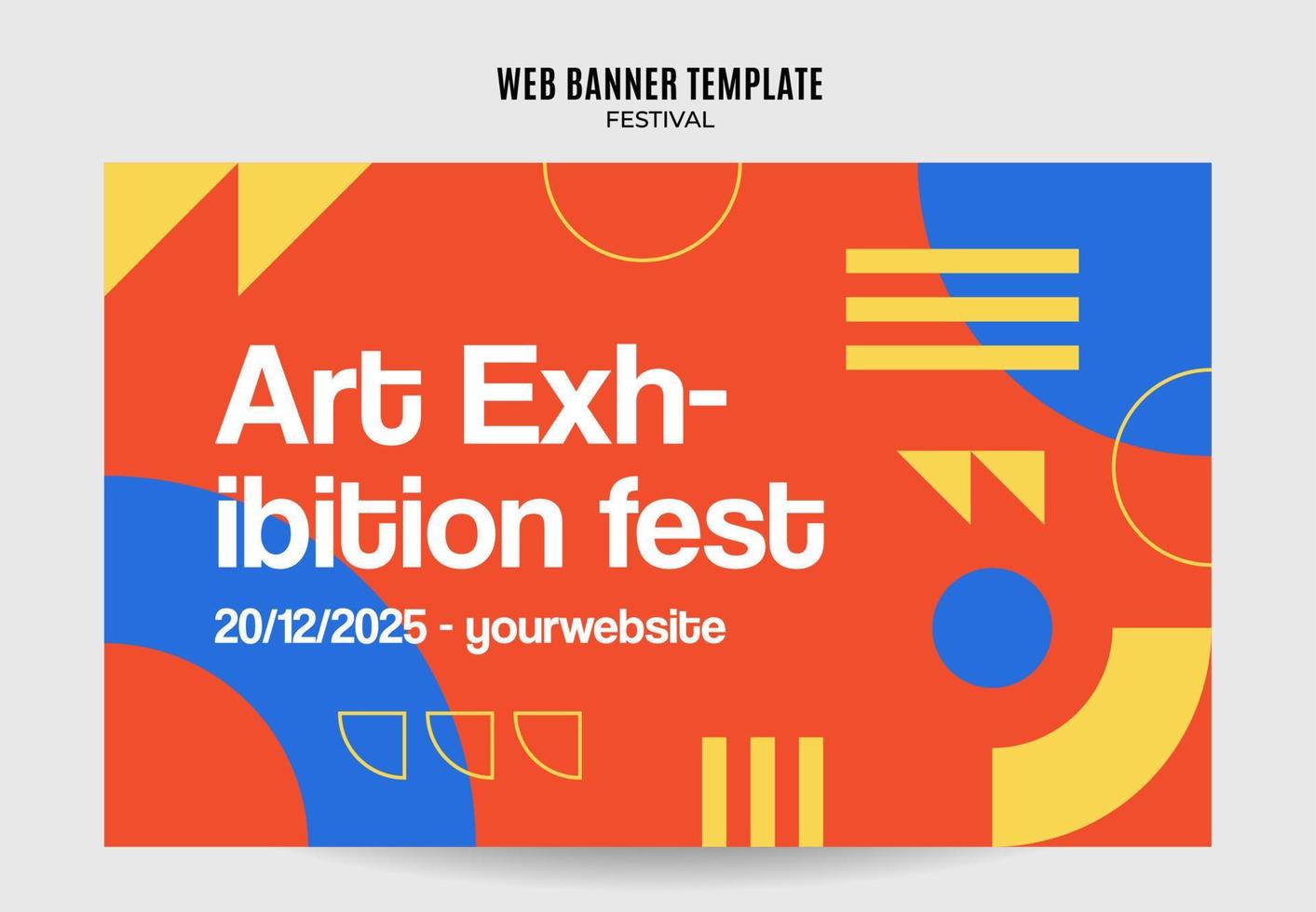 bannière web du festival pour l'affiche, la bannière, l'espace et l'arrière-plan des médias sociaux vecteur