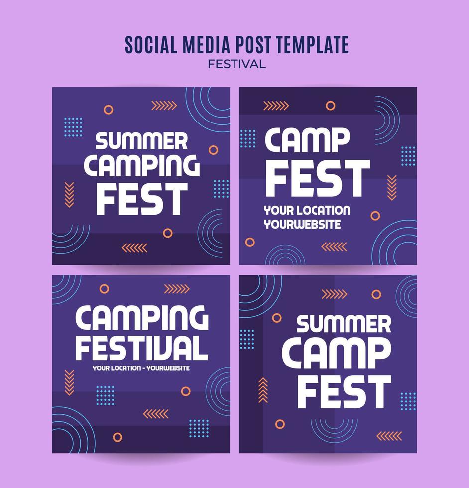 bannière web du festival pour l'affiche carrée des médias sociaux, la bannière, l'espace et l'arrière-plan vecteur