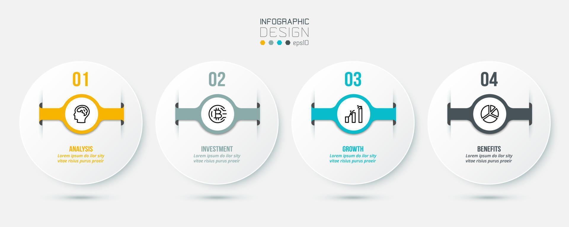 concept d'entreprise de modèle infographique avec étape. vecteur