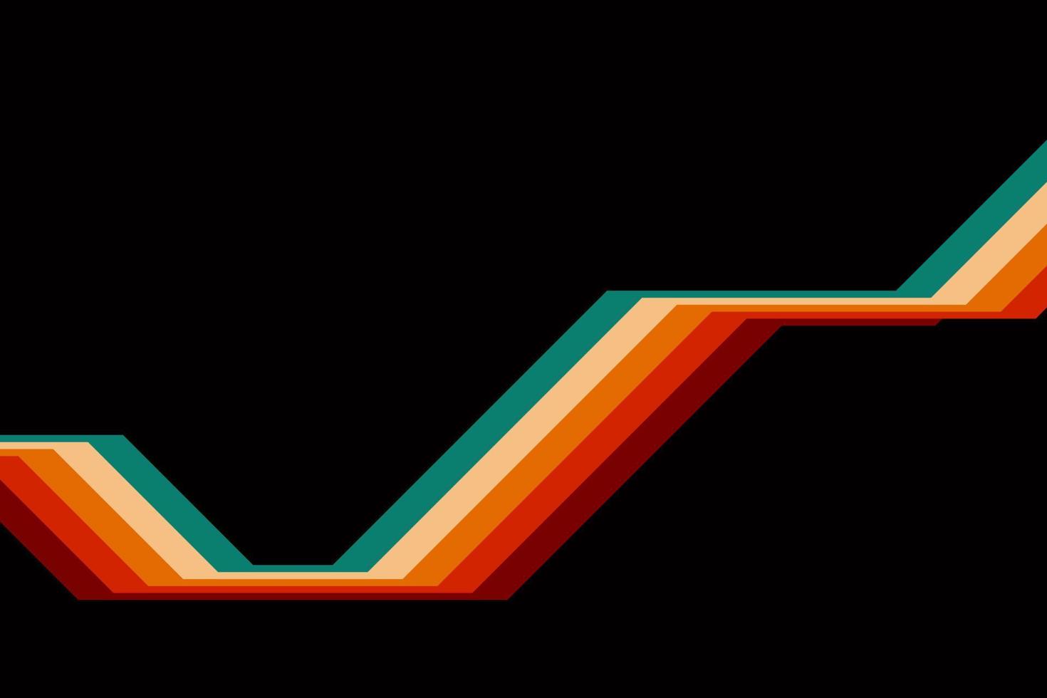 abstraites simples lignes rayées colorées dans un style rétro vecteur