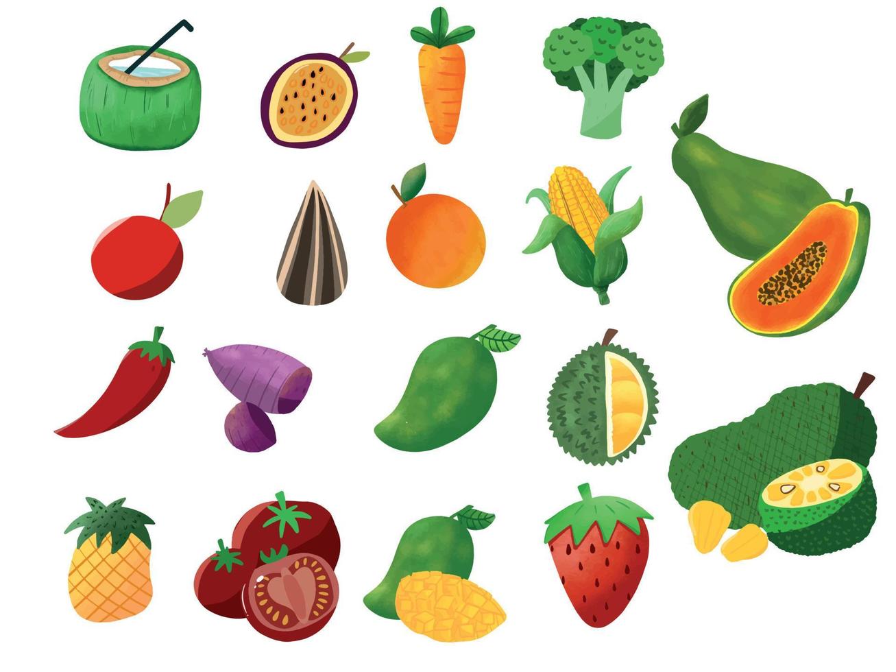 illustration de fruits et légumes vecteur