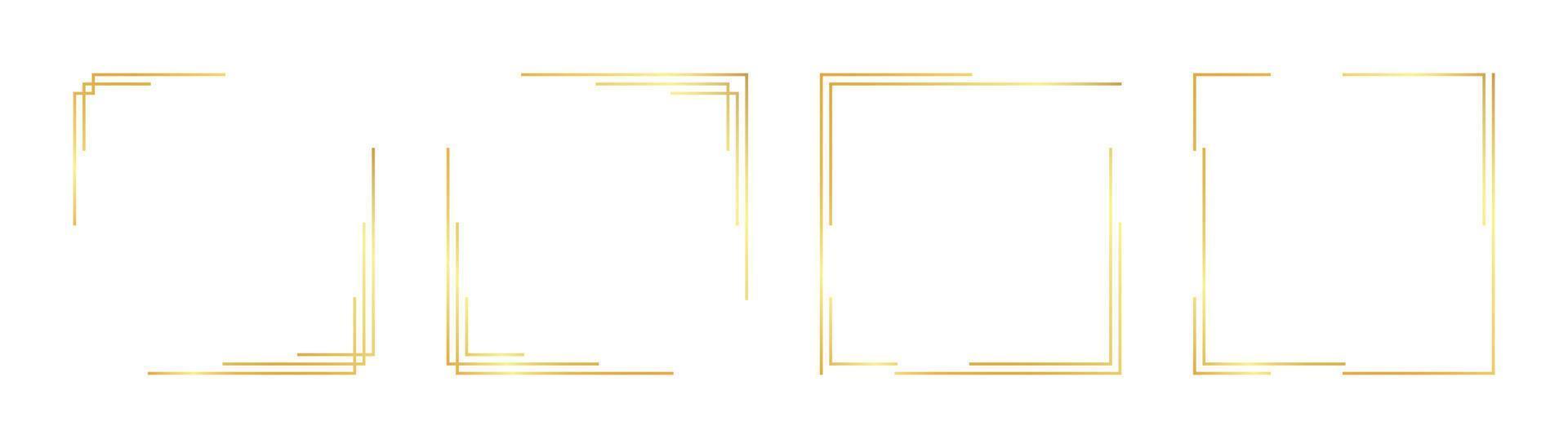 cadre doré carré vecteur