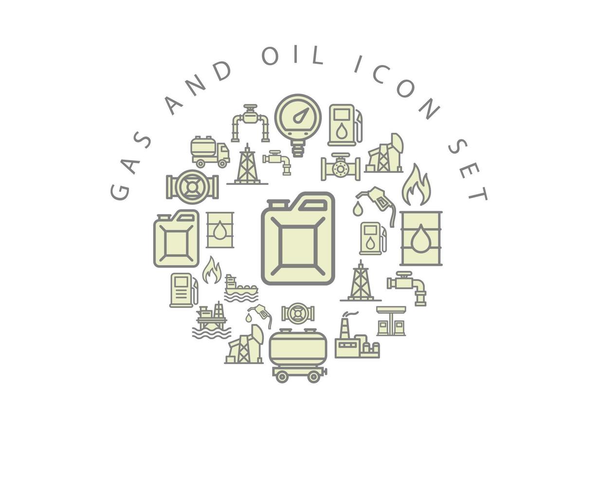 conception de jeu d'icônes de gaz et de pétrole sur fond blanc. vecteur