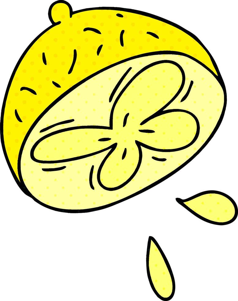 citron de dessin animé de style bande dessinée excentrique vecteur