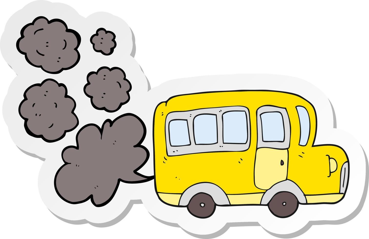 autocollant d'un autobus scolaire jaune de dessin animé vecteur