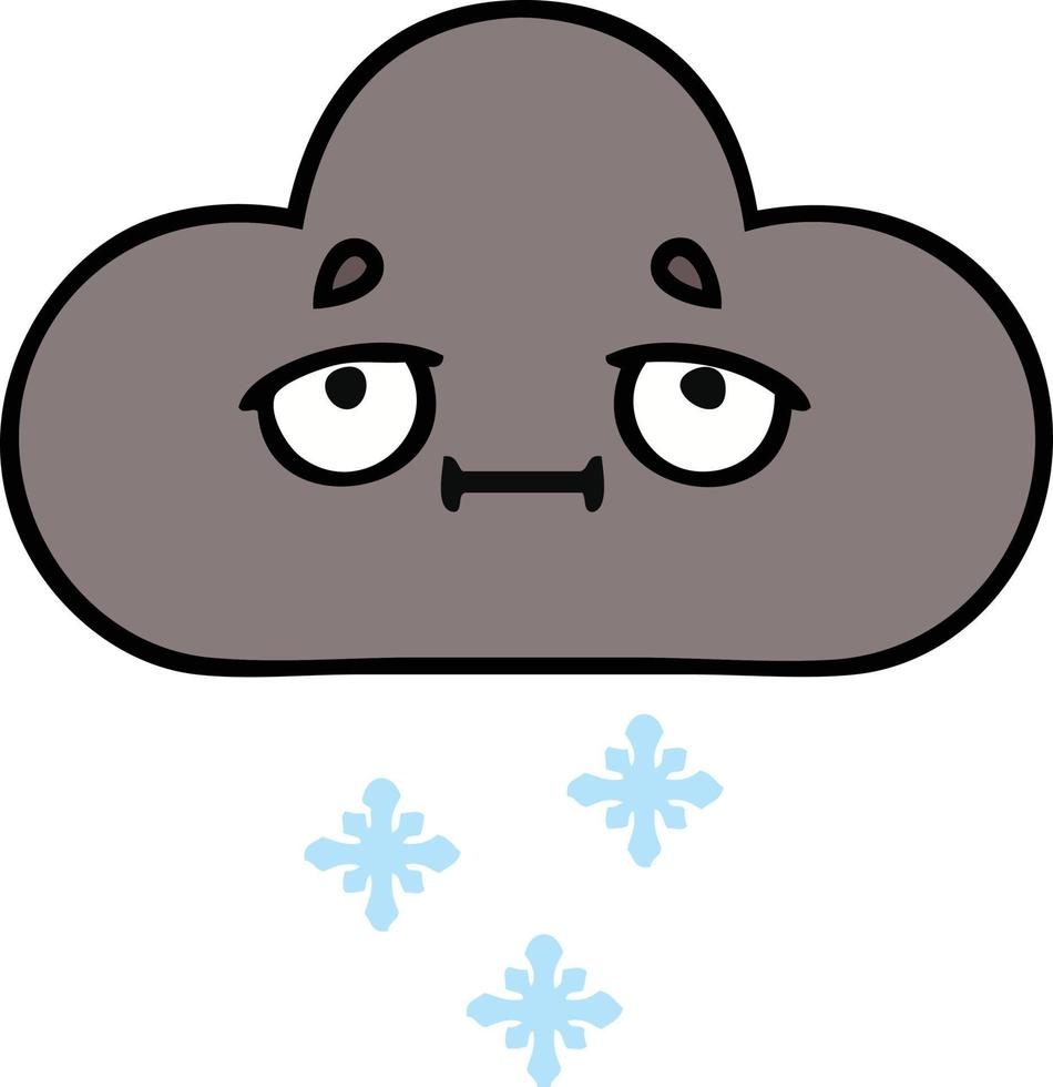 nuage de neige orage dessin animé mignon vecteur