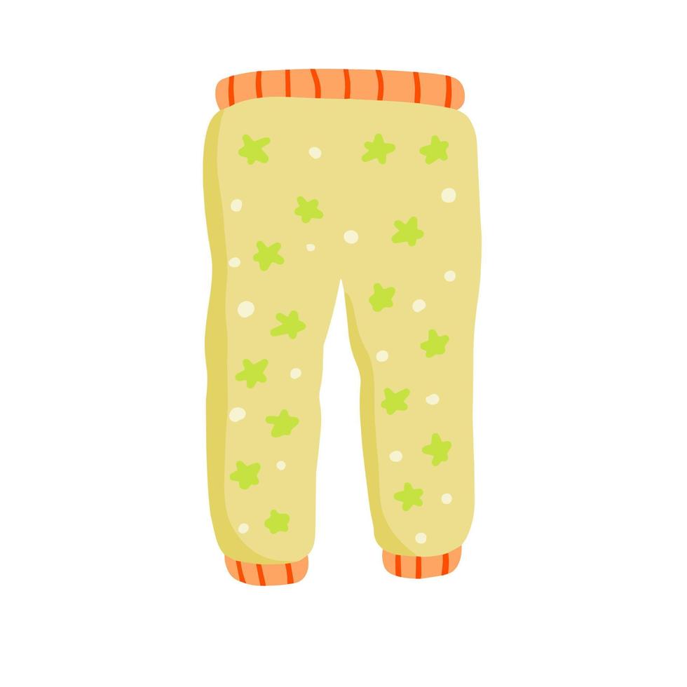 pantalon bébé. vêtements pour bébés et pyjamas avec motif. illustration de dessin animé isolé sur fond blanc vecteur
