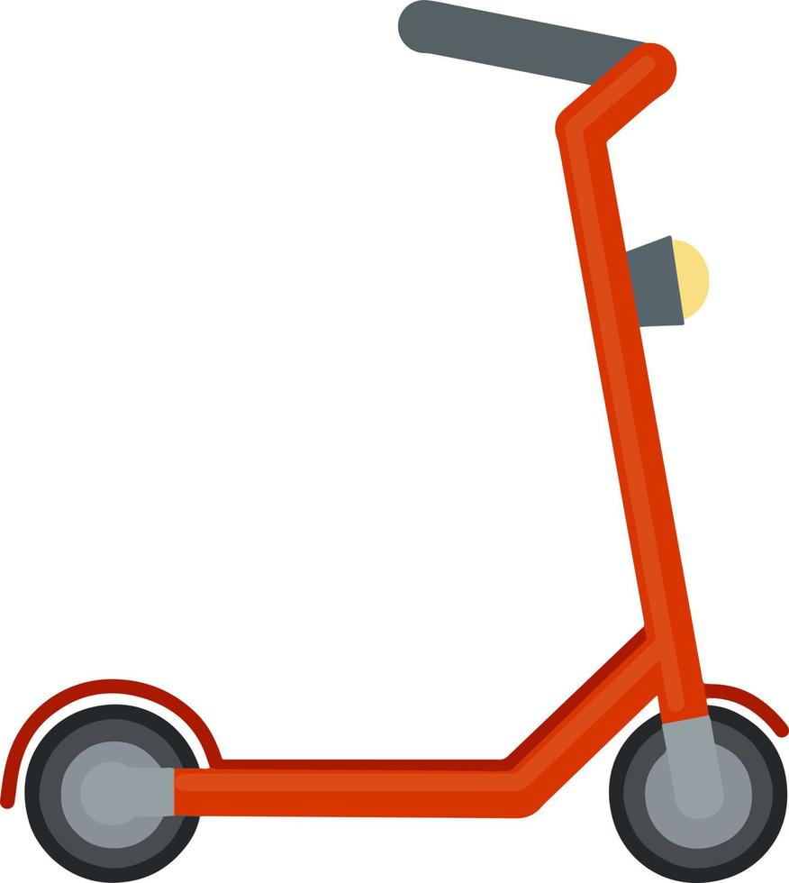 scooter électrique rouge. transports urbains. loisirs et sports. illustration plate de dessin animé vecteur