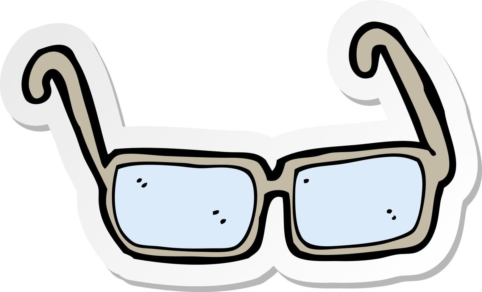 autocollant de lunettes de dessin animé vecteur