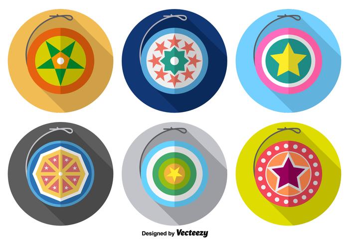 Cute Yo-yo icônes vectorielles colorées vecteur