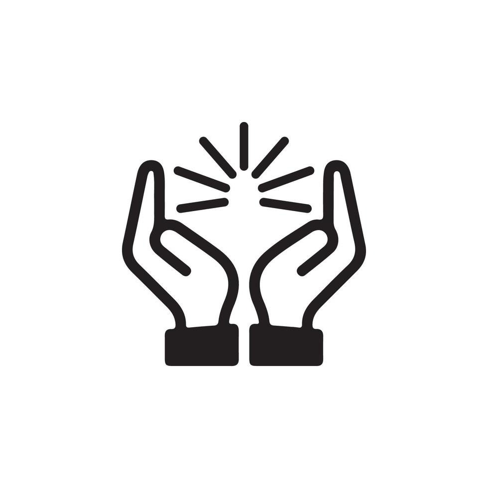 icône de la main en prière eps 10 vecteur