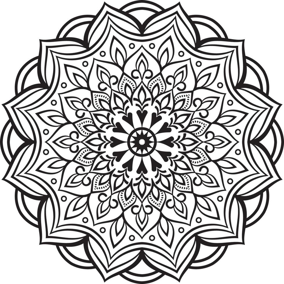 dessin au trait de conception de mandala décoratif, art traditionnel de diwali rangoli pour la présentation powerpoint. vecteur