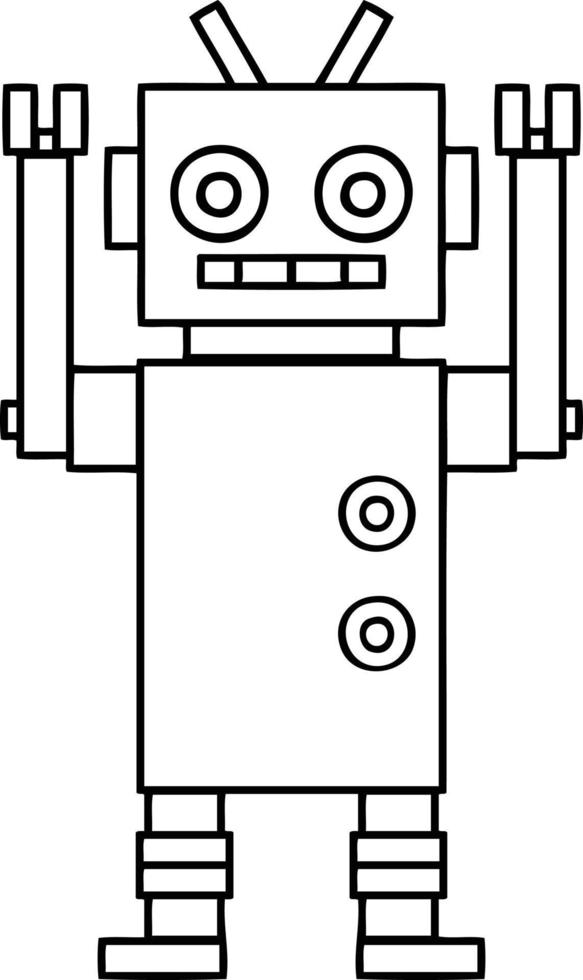robot de danse dessin animé dessin au trait vecteur