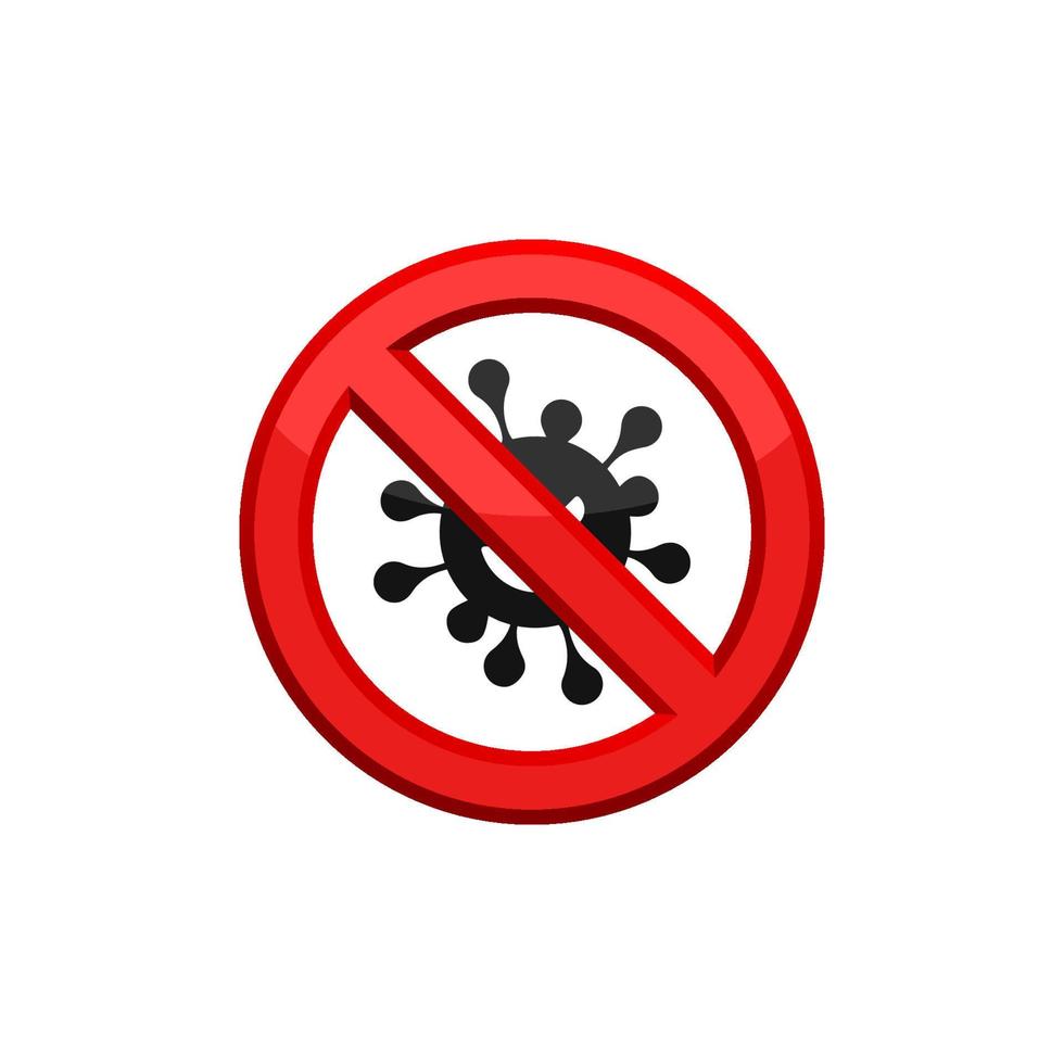 icône de virus d'interdiction eps 10 vecteur