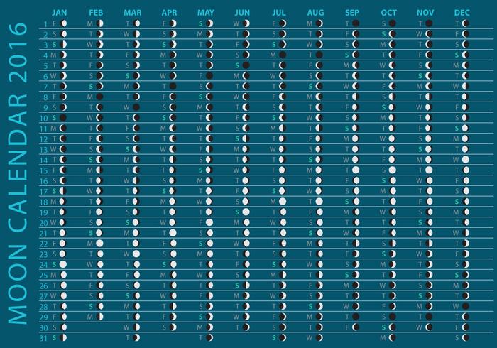 Calendrier sombre du calendrier 2016 vecteur