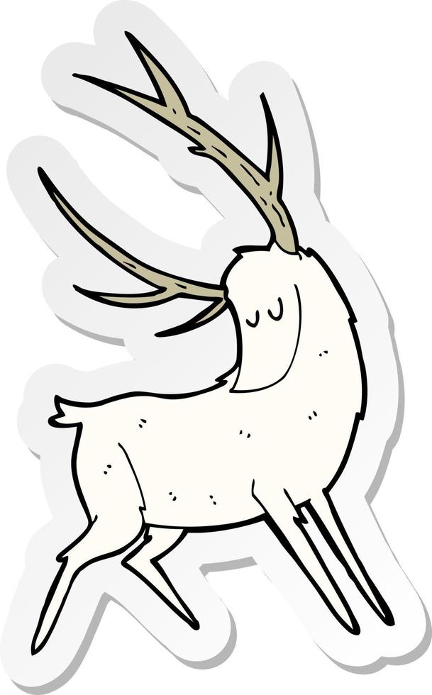 autocollant d'un cerf blanc de dessin animé vecteur