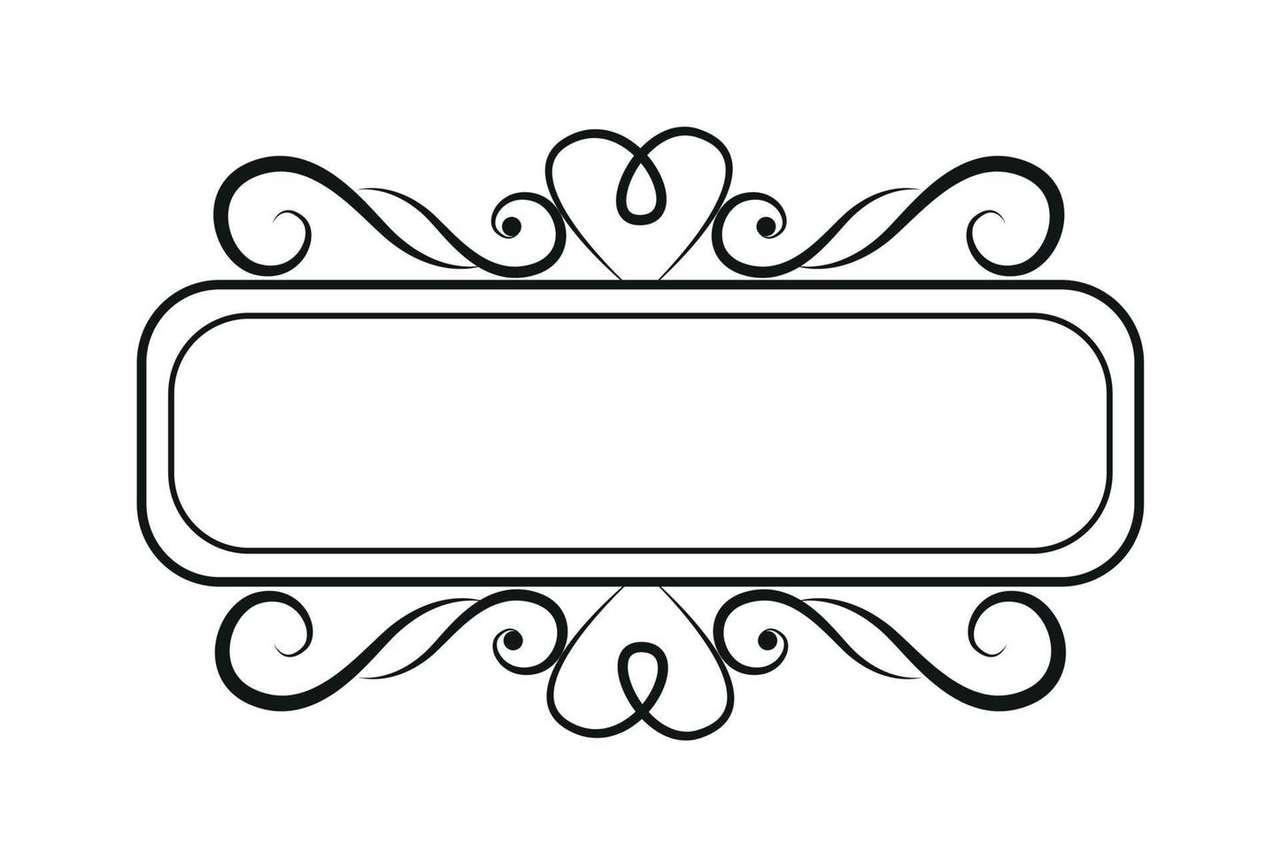 modèle vierge pour texte, zone de texte isolée, ornements vectoriels vecteur