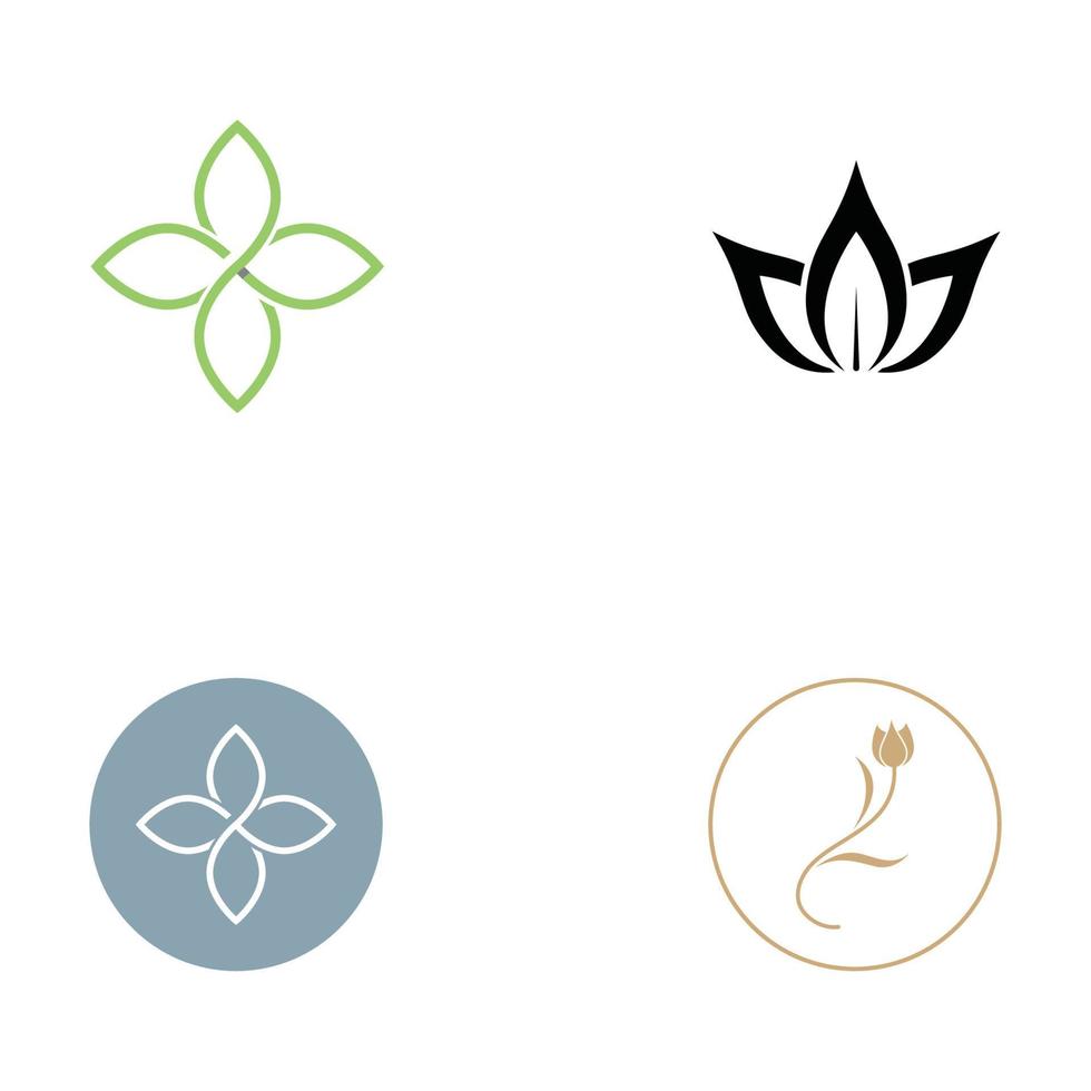 logos de fleurs, roses, fleurs de lotus et autres types de fleurs. en utilisant le concept de conception d'un modèle d'illustration vectorielle. vecteur