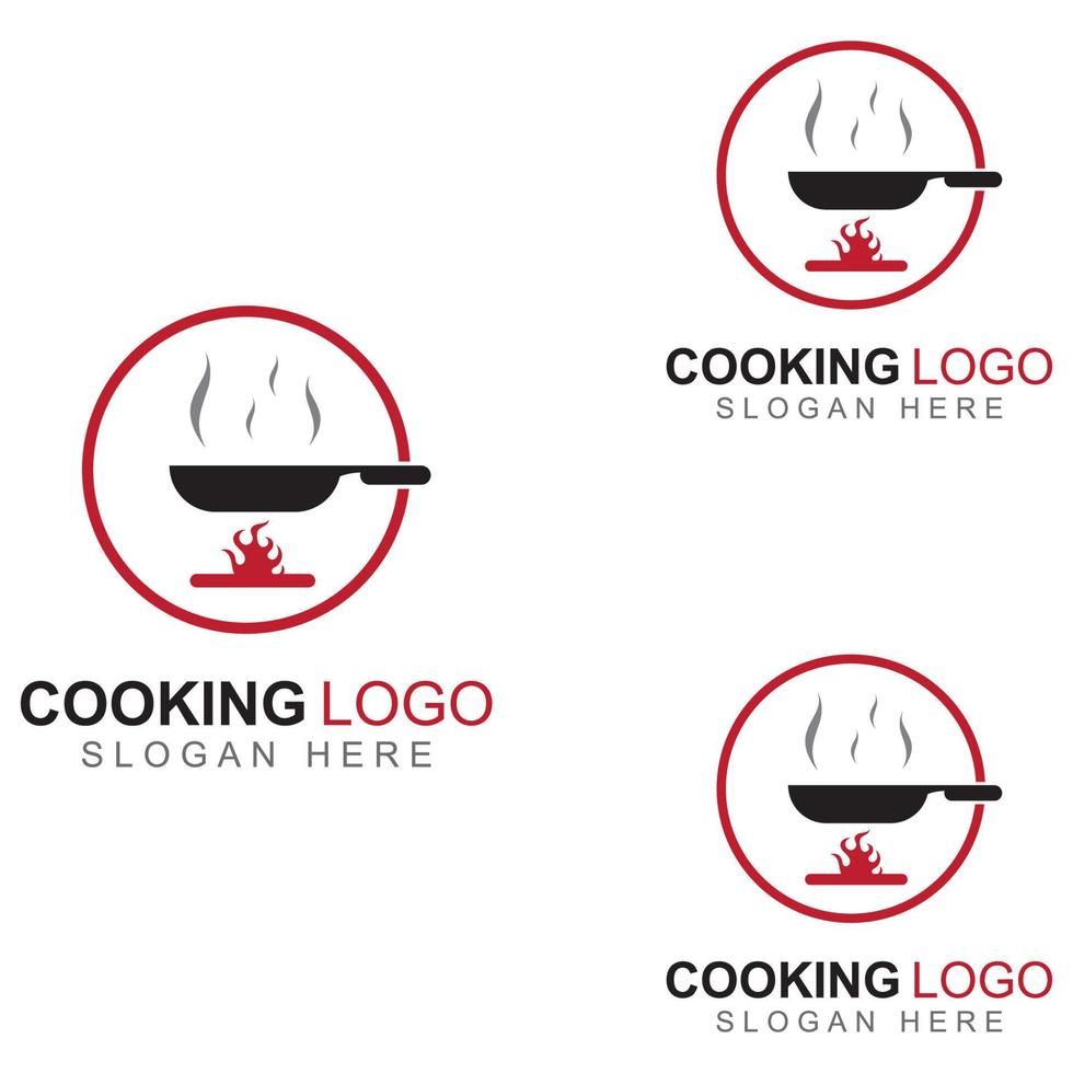 logos pour ustensiles de cuisine, marmites, spatules et cuillères de cuisine. à l'aide d'un concept de conception de modèle d'illustration vectorielle. vecteur