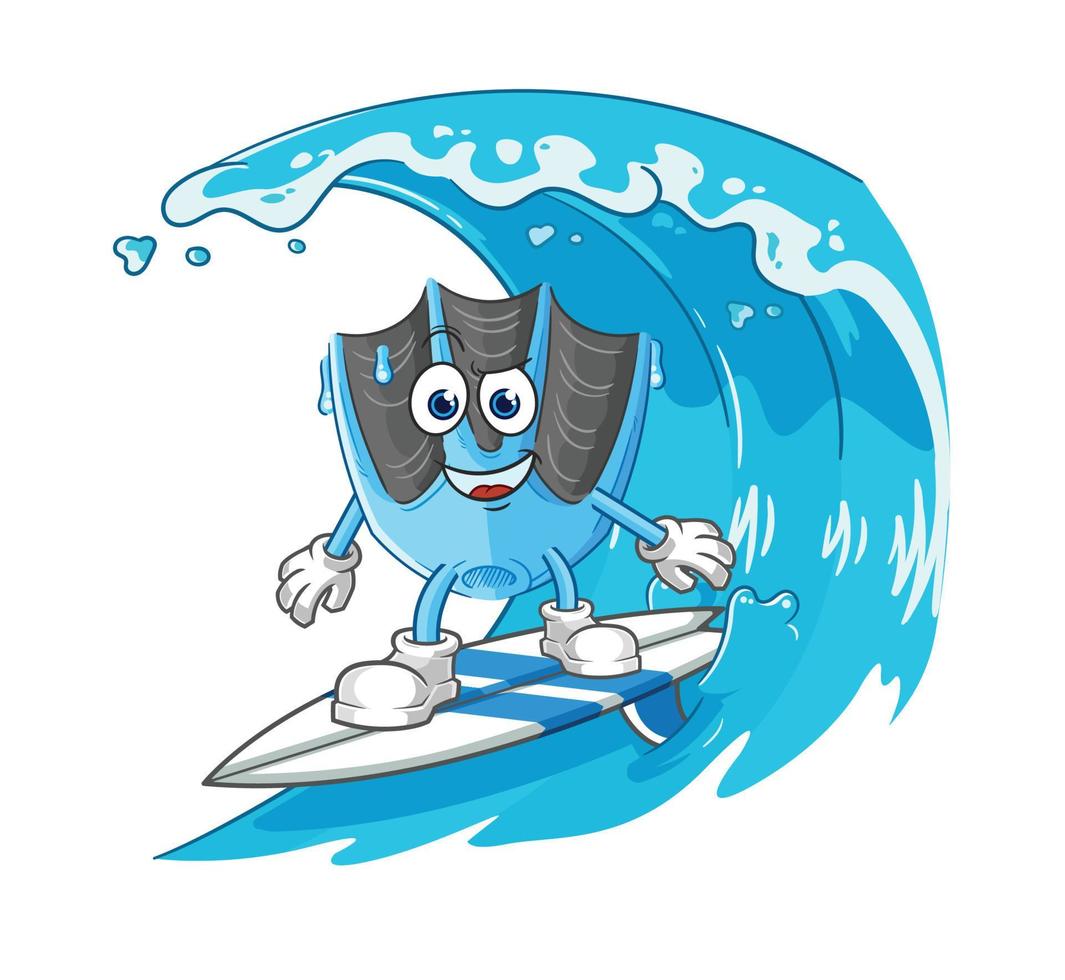 caricature de nageoire de natation vecteur