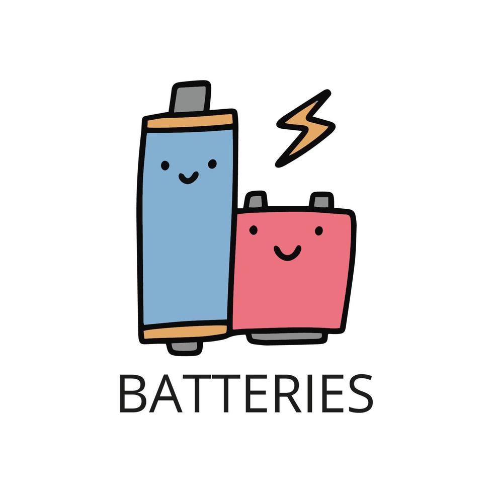 batteries recyclage illustration vectorielle. vecteur