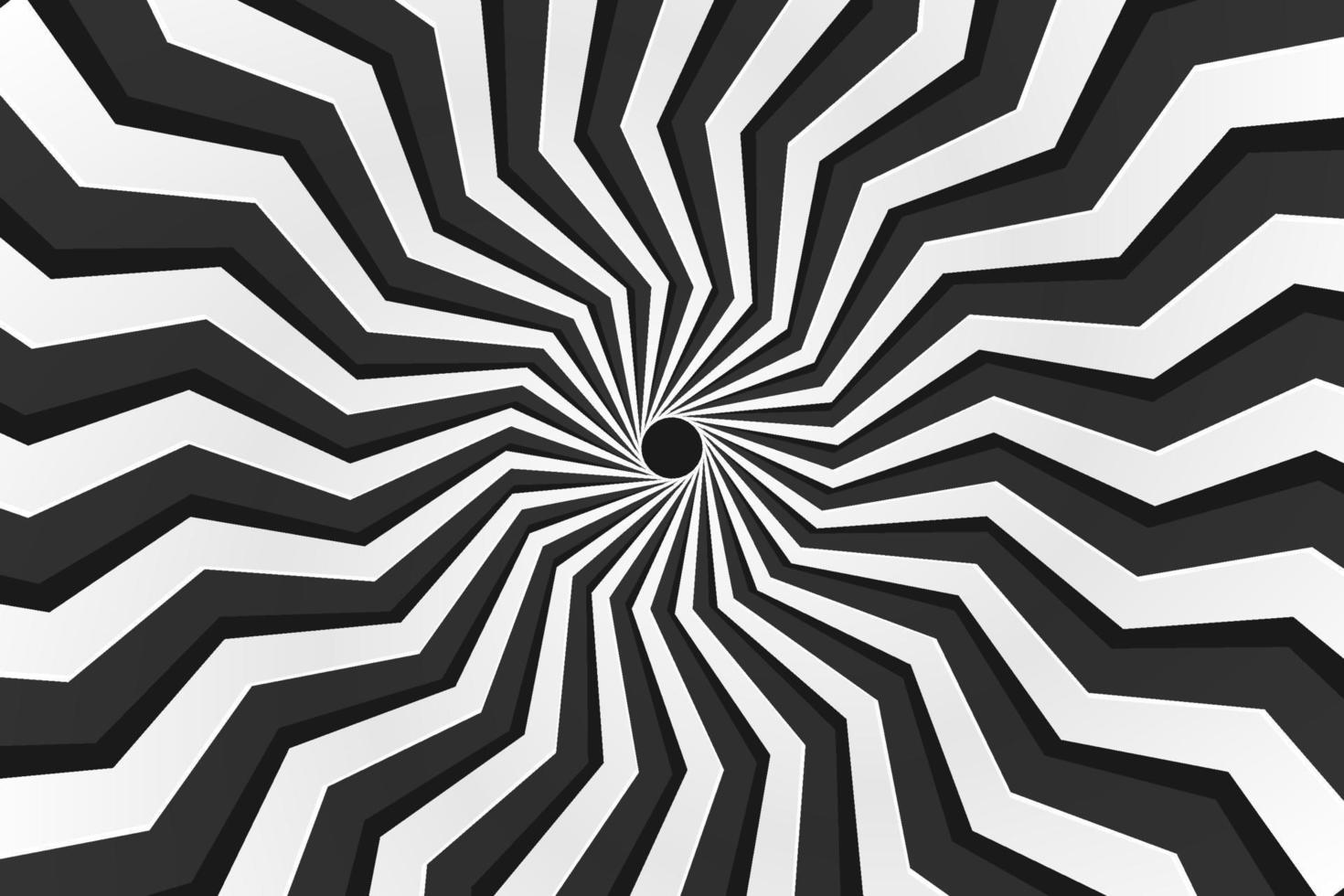 noir et blanc illusion d'optique psychédélique sunburst abstrait vecteur de conception