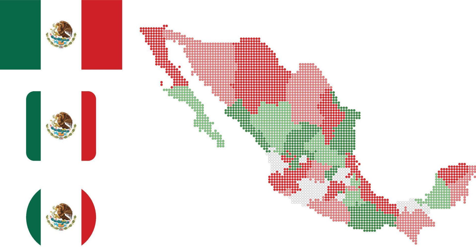 carte du mexique. et drapeau. icône plate symbole illustration vectorielle vecteur