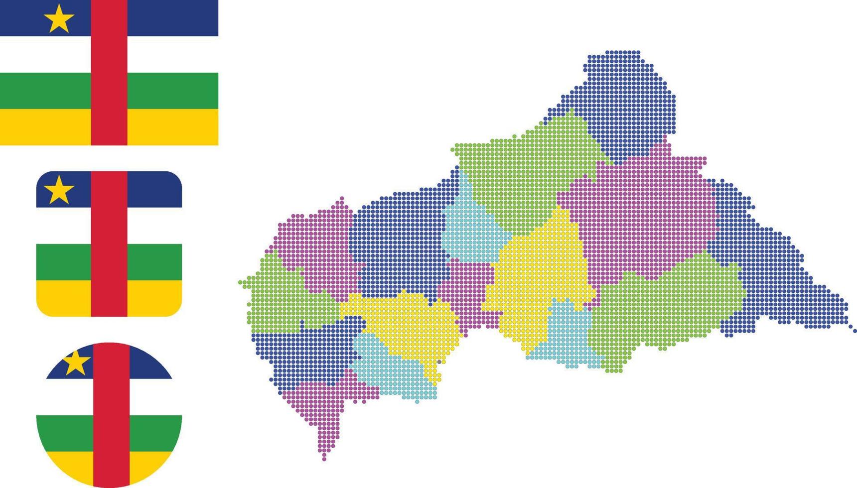 carte de la république centrafricaine et drapeau plat icône symbole illustration vectorielle vecteur