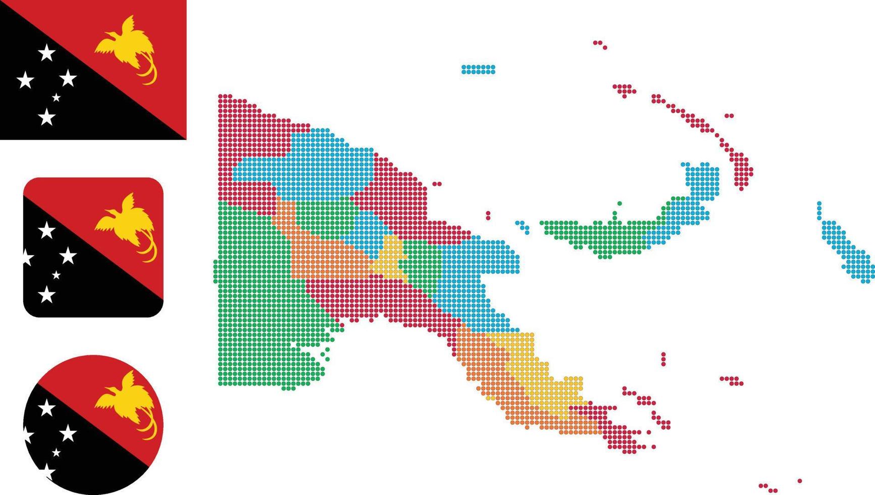 papouasie nouvelle guinée carte et drapeau plat icône symbole illustration vectorielle vecteur