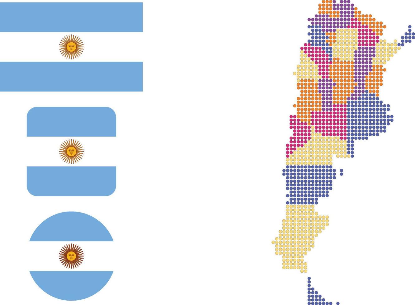 carte argentine et drapeau plat icône symbole illustration vectorielle vecteur