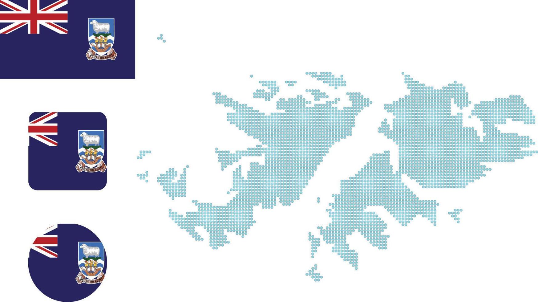 carte des îles malouines et drapeau icône plate symbole illustration vectorielle vecteur