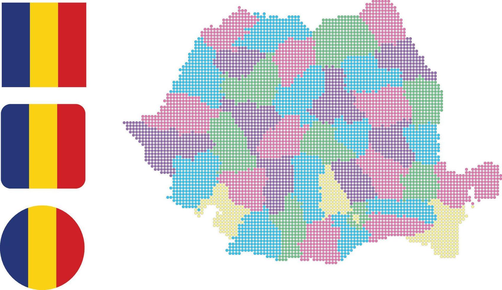 carte de roumanie et drapeau icône plate symbole illustration vectorielle vecteur