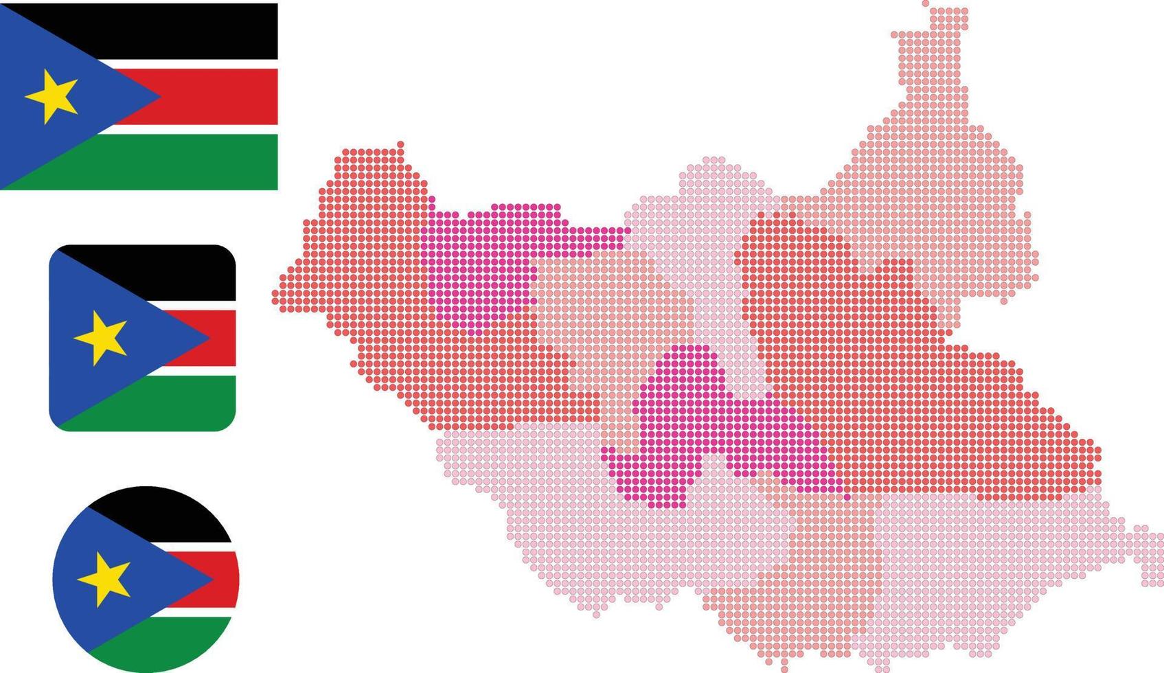 carte du soudan du sud et drapeau icône plate symbole illustration vectorielle vecteur