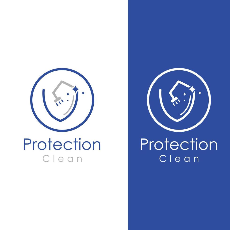 logo de nettoyage, logo de protection de nettoyage et logo de nettoyage de maison. avec un concept de conception de vecteur d'illustration de modèle.