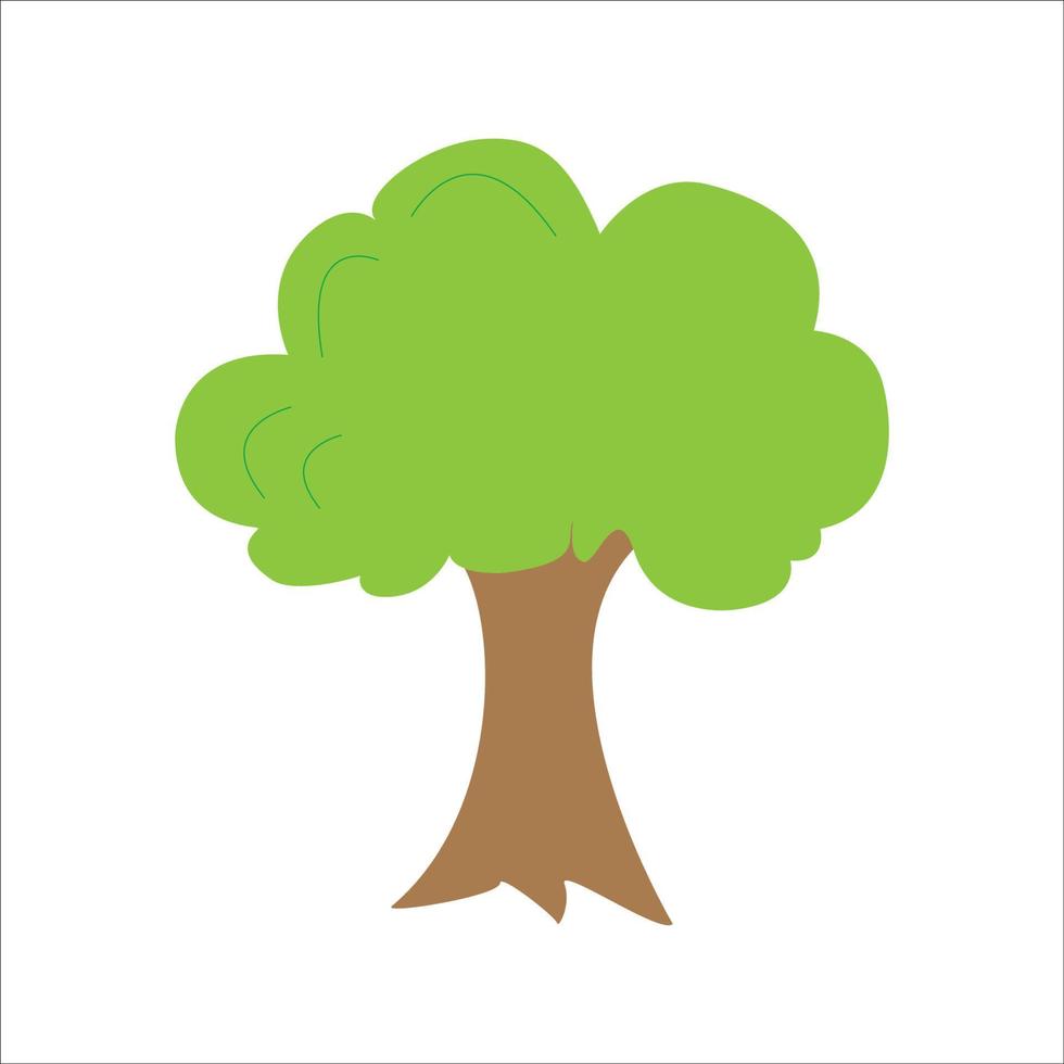 illustration vectorielle d'un arbre feuillu vert dense sur fond blanc vecteur