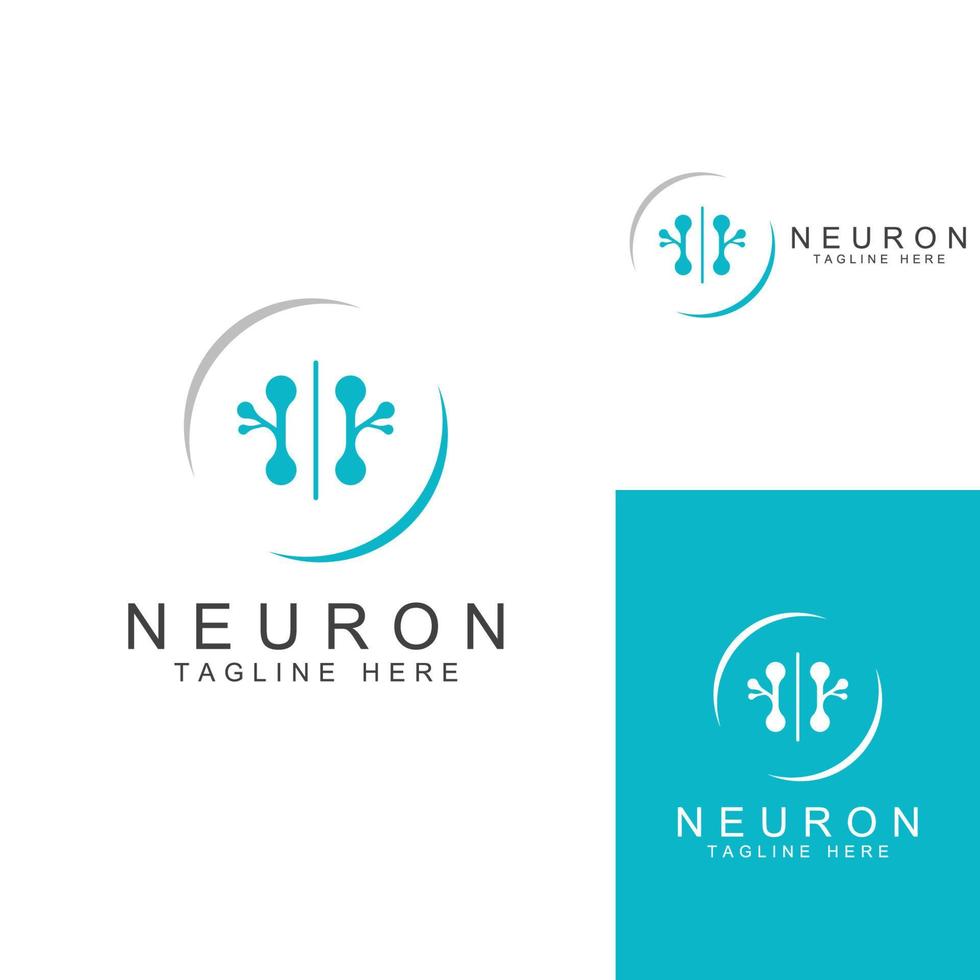 logo de neurone ou logo de cellule nerveuse avec modèle d'illustration de vecteur de concept.