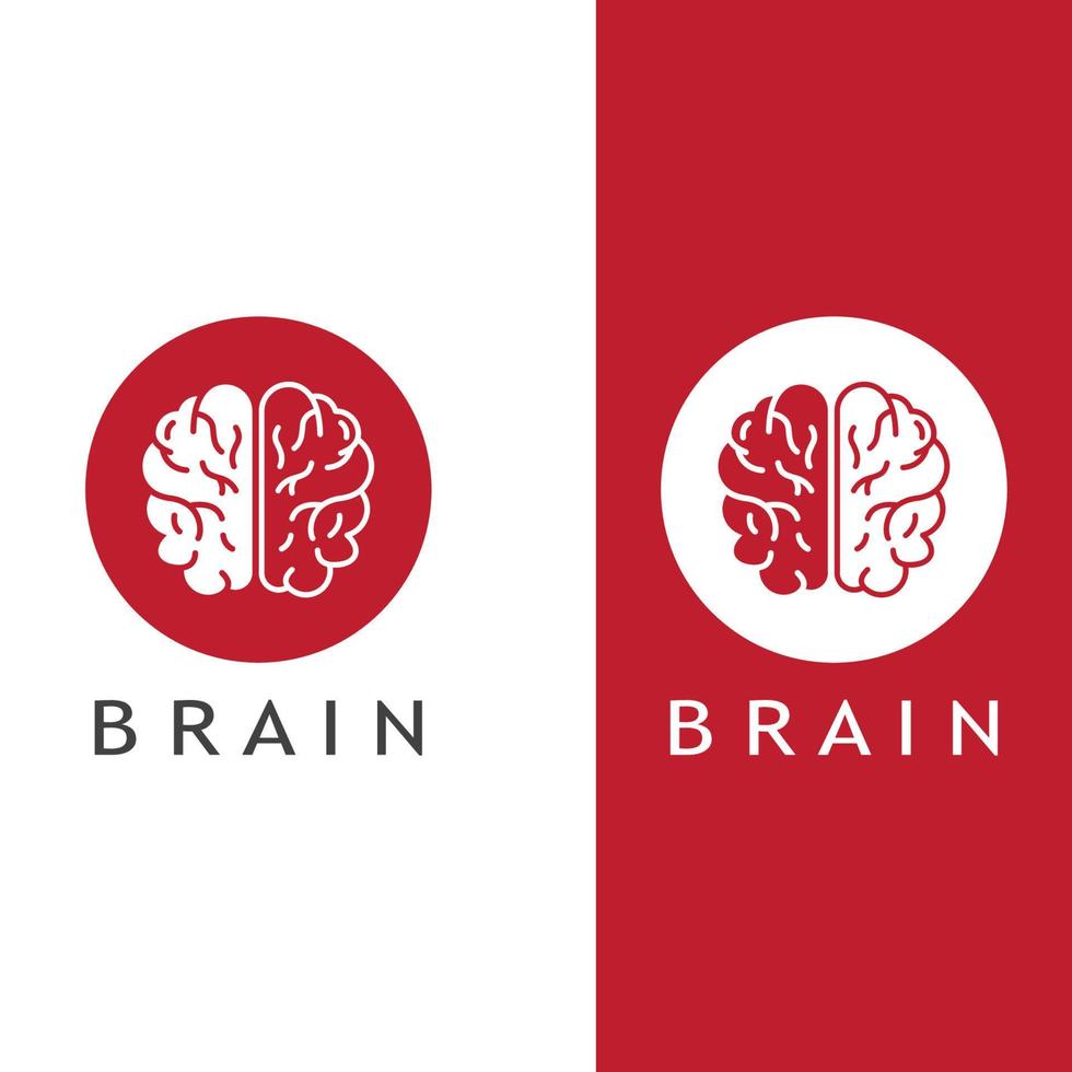 logo du cerveau. logo du cerveau avec combinaison de technologie et de cellules nerveuses de la partie cérébrale, avec modèle d'illustration vectorielle de concept de conception. vecteur