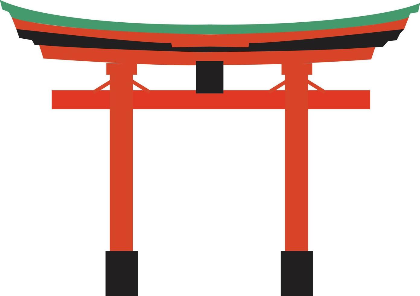 icône de porte torii japonaise sur fond blanc. symbole réaliste du japon. style plat. vecteur