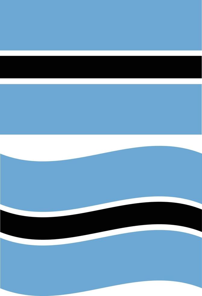 drapeau du botswana sur fond blanc. agitant le drapeau du botswana. style plat. vecteur