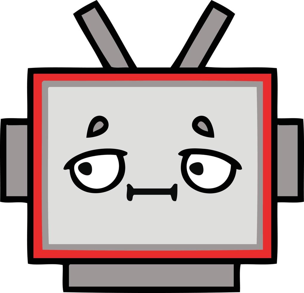 tête de robot de dessin animé mignon vecteur